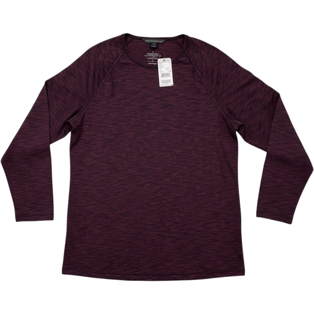 John Varvatos Star USA Men Long Sleeve Crew T-Shirt L Cherrywood Space Dye Tee